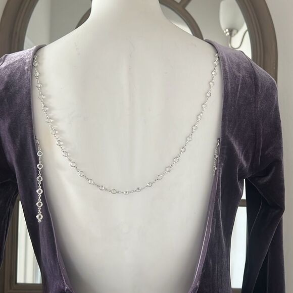 Donna Karan NY Jewel Low Back Velvet Gown in Purple, NWT, Size 10 - Picture 10 of 12